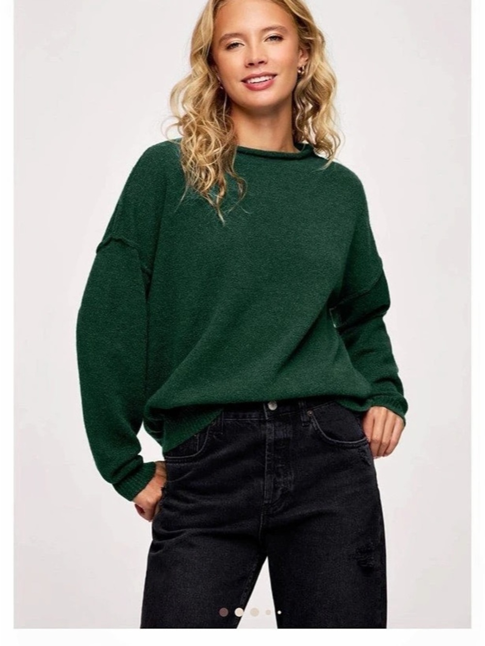 nuuds Mockneck Sweater Green Size Small Like New